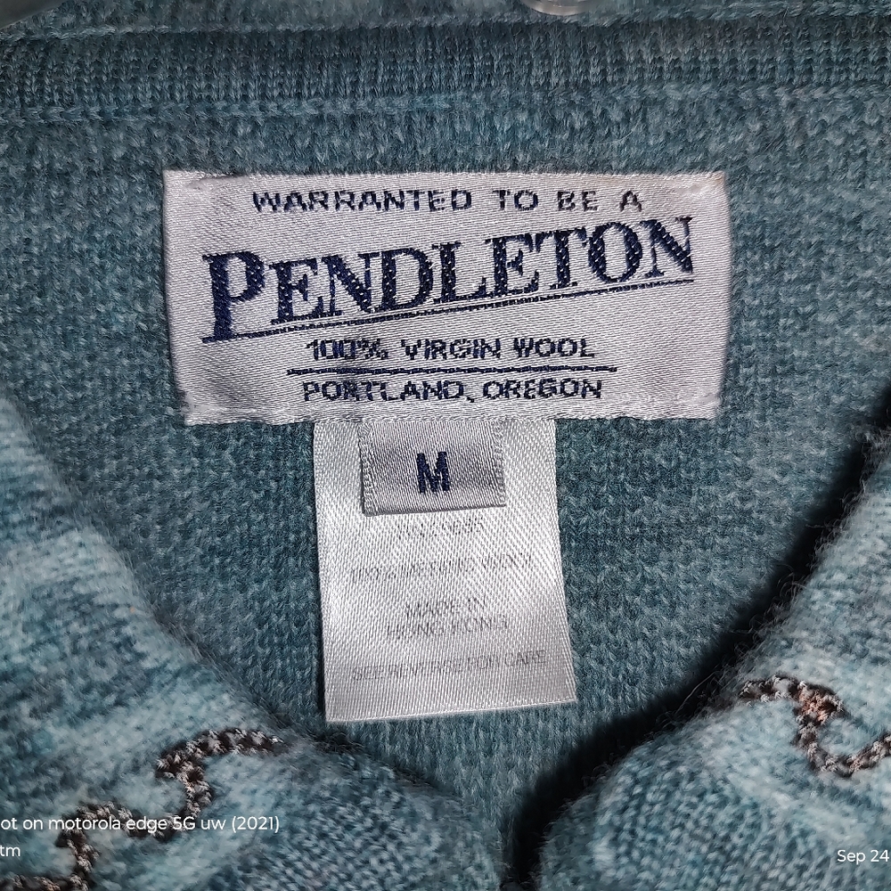 Pendleton Teal Patterned Women's Blazer - image 3